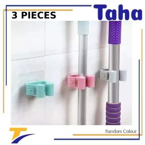 Taha Offer Organizer And Holder For Mop And Broom Brushes 3 Pieces