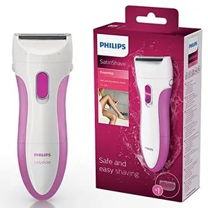 Philips HP6341 Wet And Dry Lady Shaver - Pink/White + Azwaaa Bag