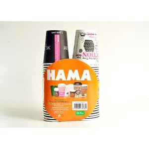 Hama Disposable Paper Cups - 8 OZ - 50 Cups/COLOR MAY VARY