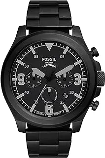 Fossil Watch for Men, Quartz Movement, Analog Display, Black Stainless Steel Strap-FS5754