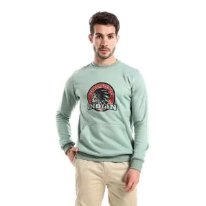 Caesar Round Melton Sweat Shirt Printed