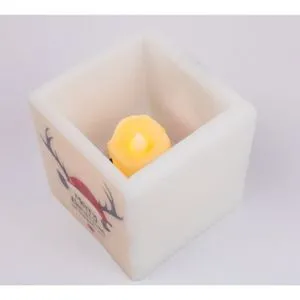 Ebda3 Men Masr Decorative Printed Box Both Sides With LED Inside And Small Scented Candle