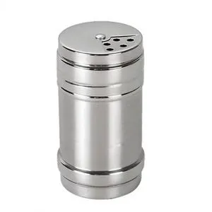 2 Stainless Steel Spice Jars With Rotating Lid, With Different Hole Sizes