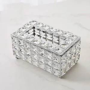 Silver Crystal Tissue Box