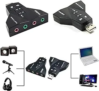 USB to 3D External Sound Card Audio Adapter Virtual 7.1 Channel CH Sound Mic Speaker Adapter