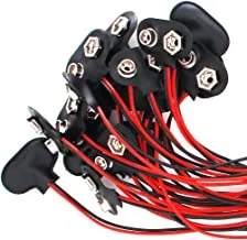 OLIREXD 20PCS 9 Volt T Type Battery Buckle I Type Faux Leather Metal Cable Snap Connector Buckle Switch Cap Connector Shell Black Red Plastic Shell Connector