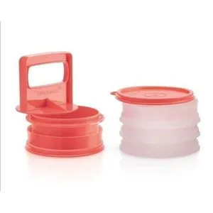 Tupperware Set Of Hamburger Press + Hamburger Freezer Set 4