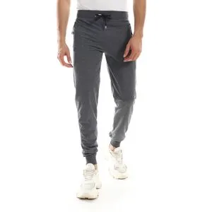 Caesar Detailed Casual Sweatpants With Zipper Pockets And Silver Tape