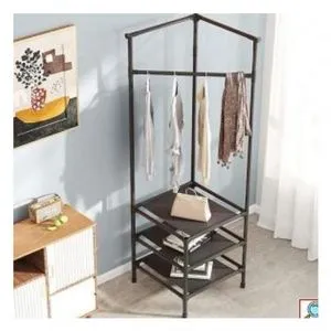 Multifunctional Clothes Rack Metal  For Bedroom And For Hanging Clothes And Organizing Shoes.