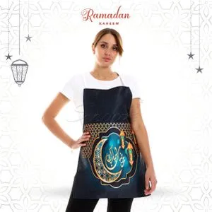 سنوز مريلة مطبخ ، تصميم رمضان ، أزرق مخضر