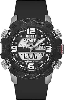 GUESS Watch for Men, Quartz Movement, Analog-Digital Display, Black Stainless Steel Strap-GW0421G1