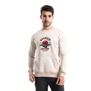 Caesar Round Melton Sweat Shirt Printed