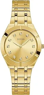 GUESS 36 mm Crystalline 3-Hand Sunray Dial with Yellow Gold Bracelet GW0114L2