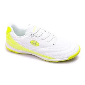 Activ White & Neon Yellow Round Outdoor Football Shoes