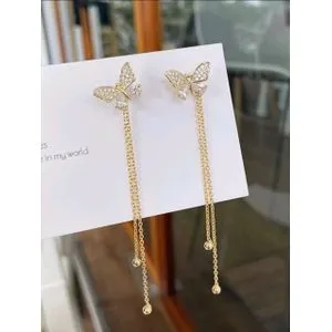 SHEIN Rhinestone & Butterfly Decor Earring Jackets-40465