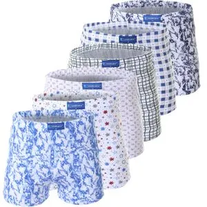 Embrator Bundle Of Six Patterned Elasticated Waistband Boxers