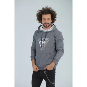 Caesar Printed ( NEWYORK ) Hoodie - GREY