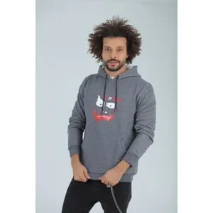 Caesar Printed -WHY- Hoodie - GREY