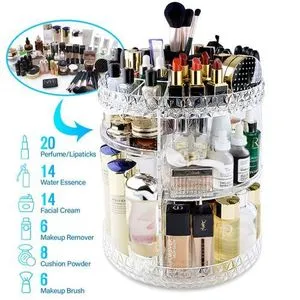 General 360 Rotating Makeup Organizer,  , Shelf, Acrylic Transparent