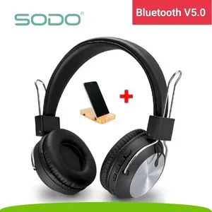 SODO SD- 1001 Bluetooth Wireless Headphone - Black+ Free Mobile Holder