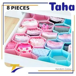 Taha Offer Cell-shaped Drawer Organizer, 8 Pieces, Total Of 18 Boxes