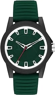 A|X Armani Exchange Casual Watch for Men, Quartz Movement, Analog Display, Green Silicone Strap-AX2522