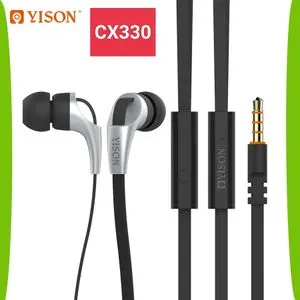 YISON Cx330 سماعة أذن ستيريو محمولة فائقة الصوت مع ميكروفون - أسود