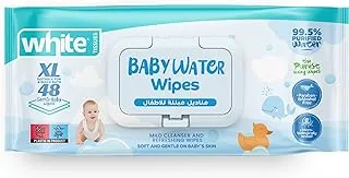 White baby-water wipes 48