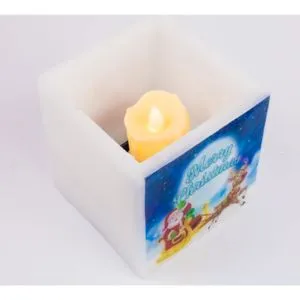 Ebda3 Men Masr Modern Printed Box Both Sides With LED Inside And Small Scented Candle