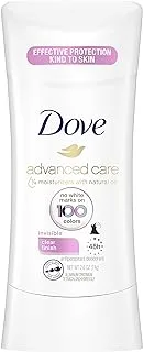 Dove invisible advanced care antiperspirant deodorant, clear finish, 2.6 ounce