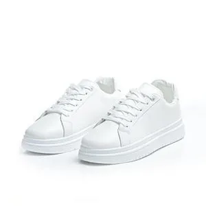 Desert Men Minimalist Lace-up White Flat Sneakers