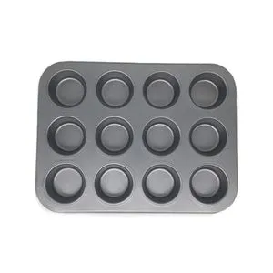 Non-Stick Cupcake Pan Mould - 12 Cups - Dark Gray