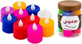 Generic Led candles for ramadan lantern jar set of 12 pieces candles - multi color