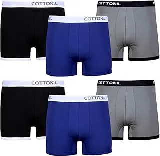 Cottonil men set of 6 plain boxer,multicolor m- Fitted