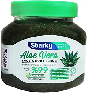 Starky scrub cream face & body scrub deep cleansing whitening skin with aloe vera for all skin types-300ml