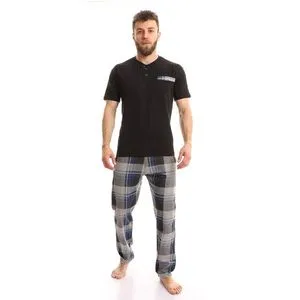 Caesar Men's Pajama Set T-shirt Half Neck And Caro Sweatpants