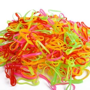 Rubber Elastic Water Resistant Mini Hair Ties - 260 Pcs