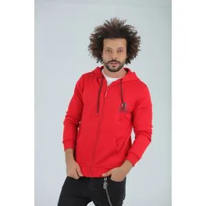 Caesar Printed Hoodie - Red.