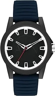 A|X Armani Exchange Casual Watch for Men, Quartz Movement, Analog Display, Blue Silicone Strap-AX2521