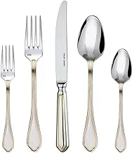 Hisar florance half gold 18/10 satinless steel cutlery set of 89 pieces with a box - silver gold