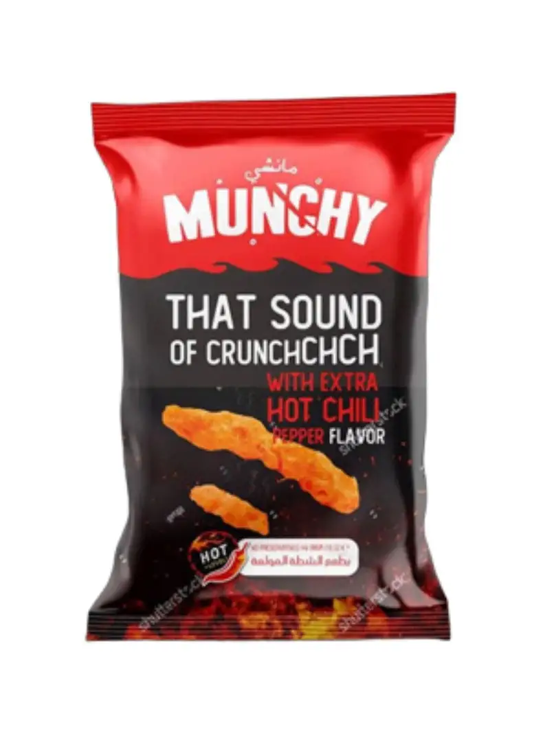 Munchy Crunchy Snacks With Extra Chili Pepper 70 Grams