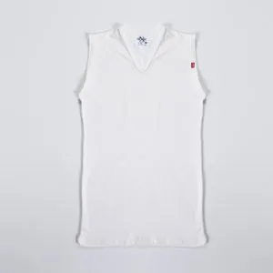 Cottonil White-Wide Sleeves (V) Stretch Cotton Men's Tank Top