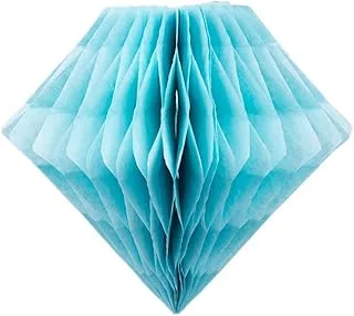 Generic Paper diamond honeycomb benterpiece for art home and party decorative hanging ball 20cm - baby blue