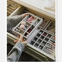 Chamois jewelry drawer organizer storage tray (4 pieces) - multicolor