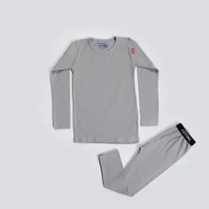 Cottonil Slip On Grey Long Sleeves Plain Undergarment Set