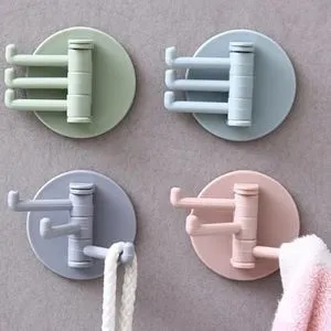 Wall-sucker Swivel Hook Hanger - 4 Pcs - Multicolor