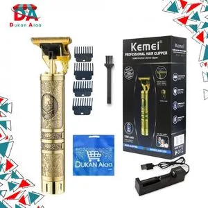 Kemei KM-228 ماكينة قص الشعر الإحترافية للرجال - ذهبي + شنطة دكان علاء