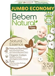 Bebem Natural - Pants Diapers - Jumbo Pack - Midi Size 3 - 58 Pieces