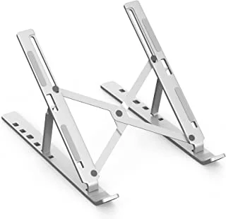 Kotuday Zeptron foldable portable aluminium laptop stand | desk stand with 6 level height adjustment | compatible for 11 inch/11.6'' /13.3 inches/14 inch/15 inch/15.6'' laptops notebooks