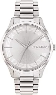 Calvin Klein Watch Unisex, Quartz Movement, Analog Display, Silver Stainless Steel Strap-25200041